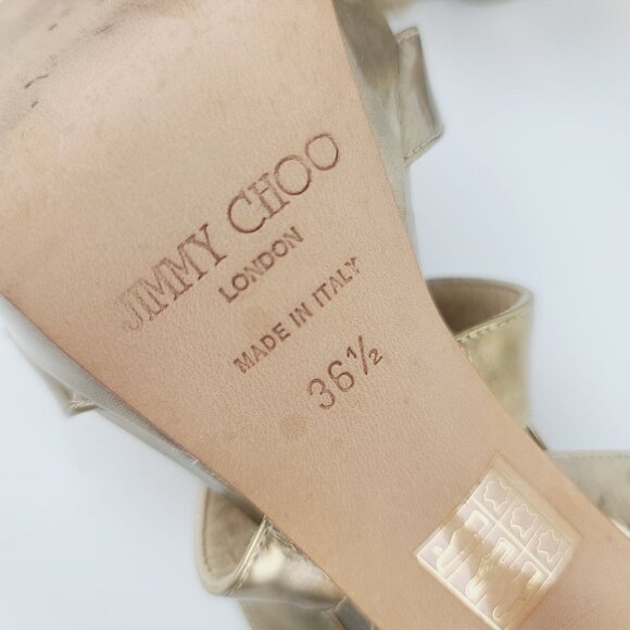 Jimmy Choo Sandals VAMP Bronze Multistrap Strappy Platform Heels Size 36.5 - Picture 7 of 7